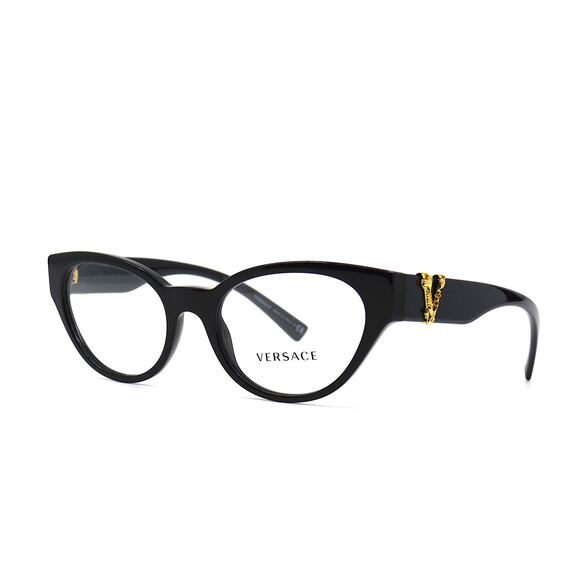 NEW VERSACE VE3282 GB1 BLACK WOMEN AUTHENTIC EYEGLASSES FRAME - Picture 3 of 13